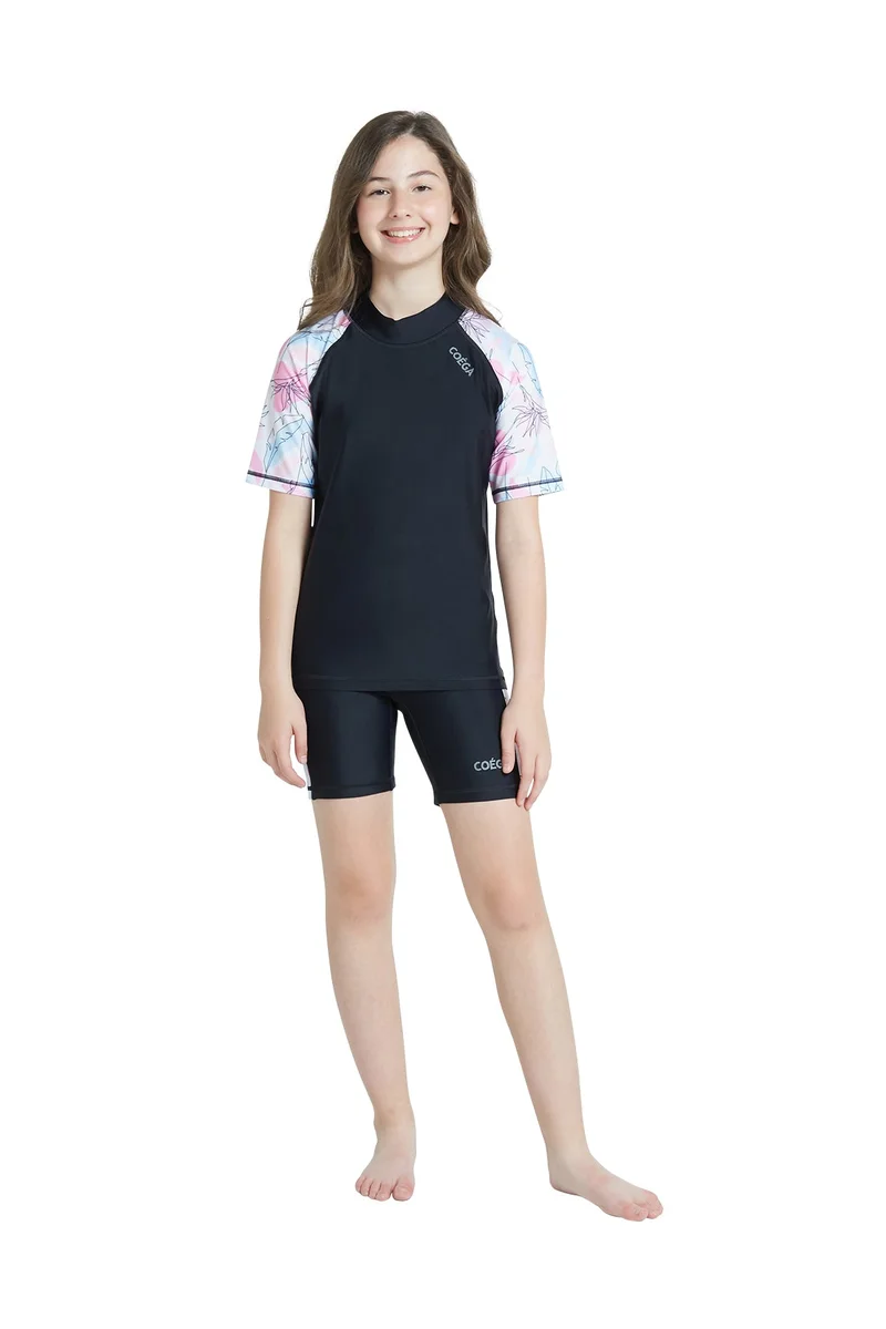 COEGA SUNWEAR  COEGA  Girls Youth Two-piece Swimsuit - Nero Floral Drawings for Women | Best Price UAE